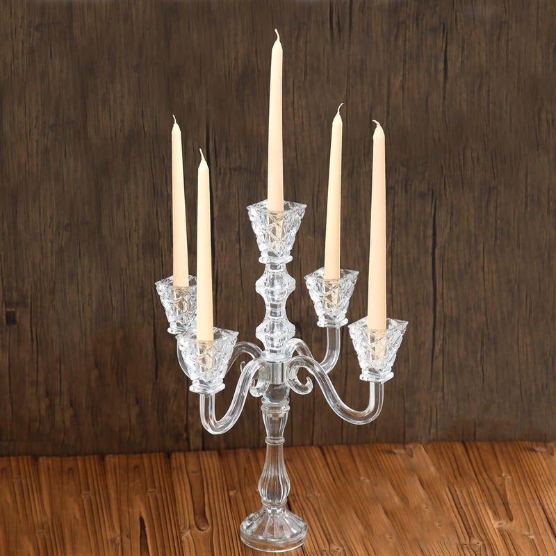 YAKii YAKii Crystal Candelabra 197inch Tall 5Arm Candle Holder Table Decor Ultra Elegant Taper CandlestickCenterpiece for Home Wedding Event and Party Festival  - Image 3