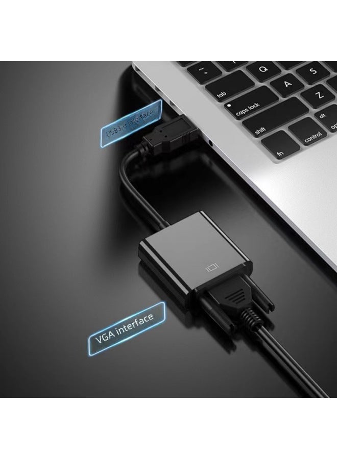 Usb To Vga Converter Computer To Monitor Expansion Screen Adapter Notebook To VGA Exclusive-Color:USB To VGA Black No-drive - Image 3