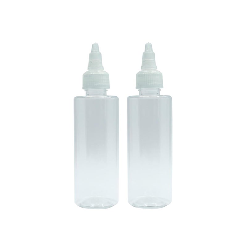 PHARCOS 100ml Twist Top Applicator with Transparent Bottle, Refillable, Open/Close Nozzle for applying Hair Oil,Shampoos, DIY Care and Medicine Directly on Scalp and Hair Roots (Pack of 2, Plastic) - Image 1
