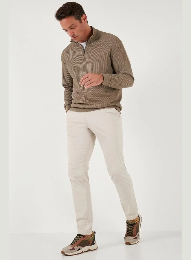 Buratti  Buratti Cotton Regular Fit Half Zipper Stand Collar Sweat Men's SWEAT 5905716 for Men | Best Price UAE