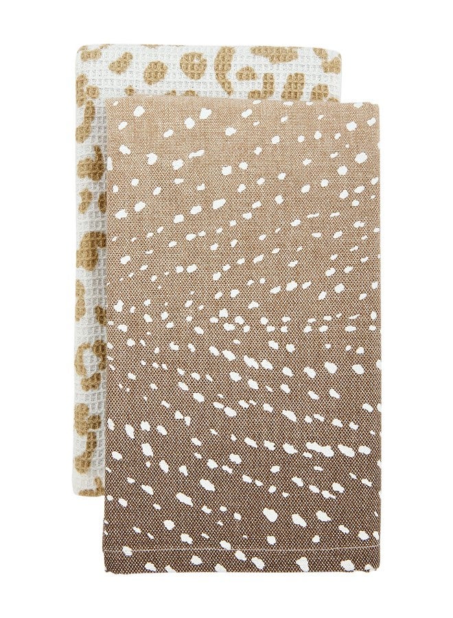 Mud Pie Leopard Towel Set, Fawn, 26" x 16.5" - Image 1
