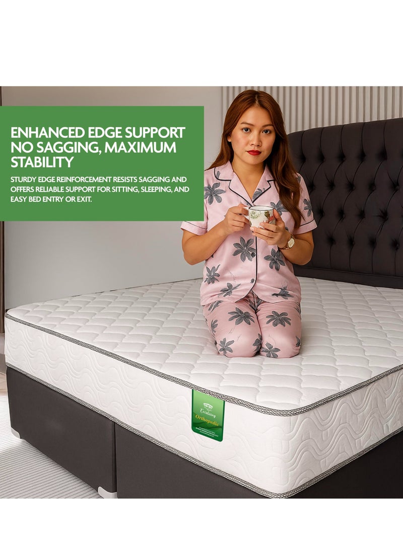 EASELIVING مرتبة أورثوبيديك بحجم كوين - مرتبة متوسطة الصلابة بسُمك 20 سم مع قماش قابل للتهوية | مرتبة أورثو بنيل قابلة للعكس مع تخفيف الضغط لجميع أوضاع النوم | ضمان 3 سنوات (160 × 200 سم) - Image 3