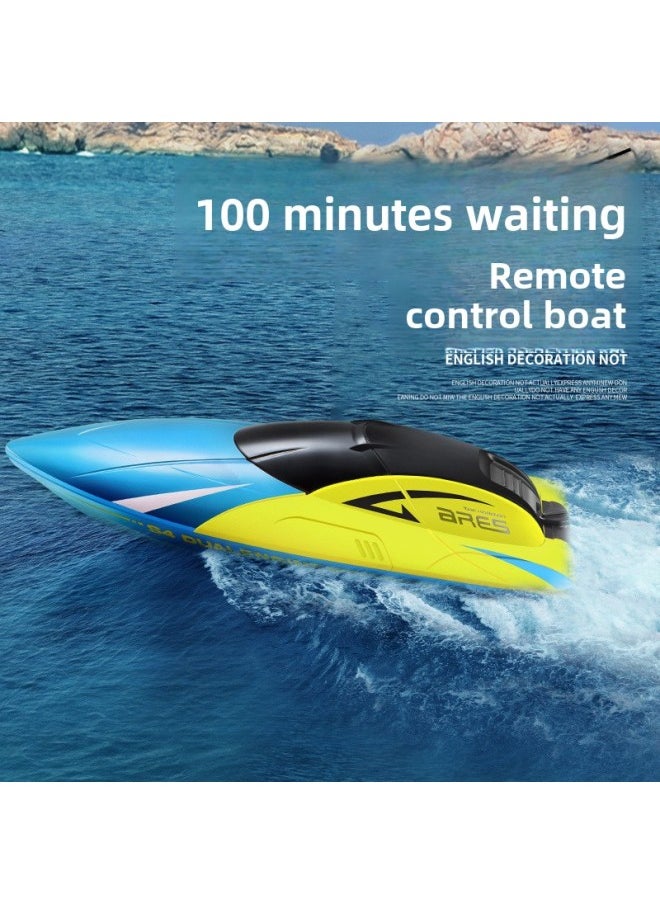 High-speed Remote Control Speedboat Oversized Remote Control Boat Children Charging Wireless Power Supply-Colour:Brilliant Lanterns [extra Large - Blue 100 Minutes] Gift Box-Specification:Single Rechargeable Battery  - Image 4