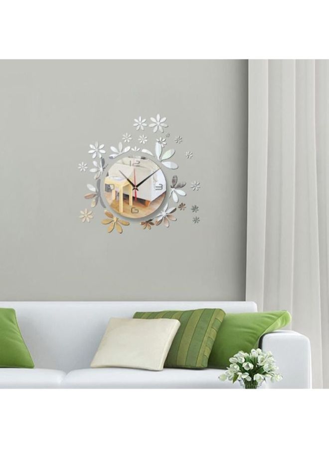 نيبمينينت ساعة حائط بتصميم مرآة يمكنك لصقها بنفسك فضي 35x35سم - Image 3