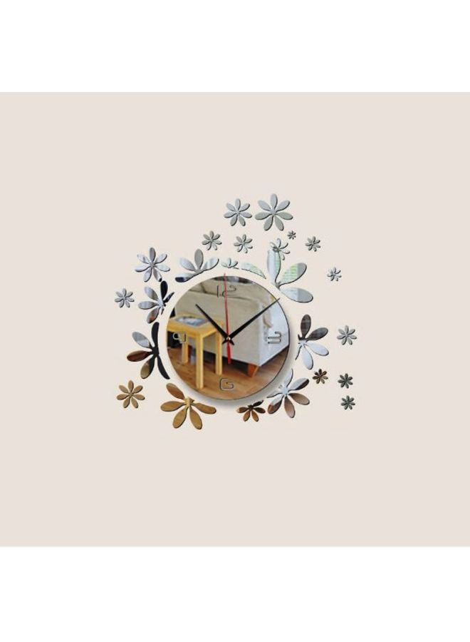 نيبمينينت ساعة حائط بتصميم مرآة يمكنك لصقها بنفسك فضي 35x35سم - Image 1