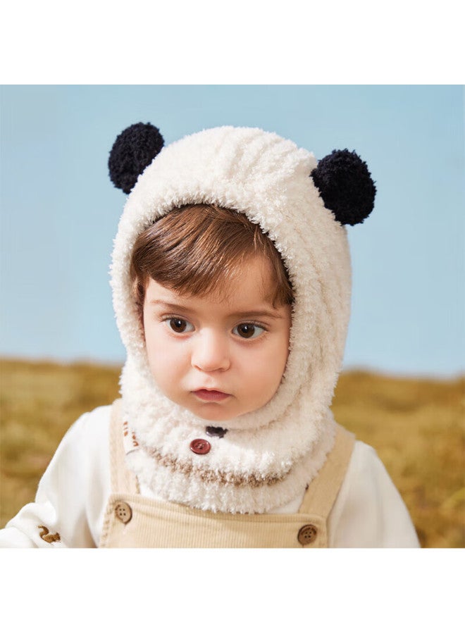 Lemonkid Baby Hat For Boys And Girls, Hooded Ear Protection Warm Cap With Neck Gaiter, Fubao Panda Beige S - Image 5