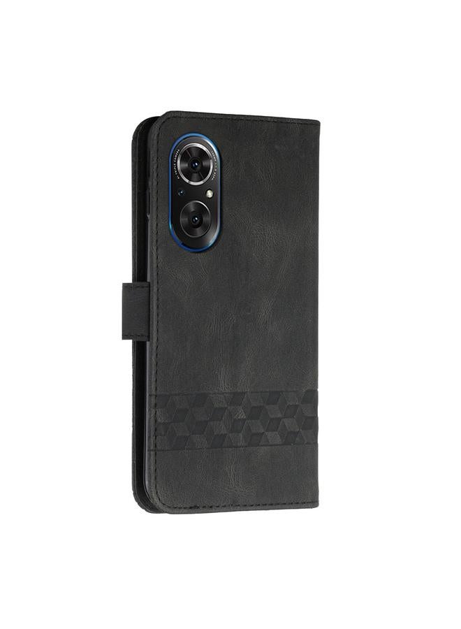 S-TOP Case For Honor 50 SE Cubic Skin Feel Flip Leather Phone Case - Image 3