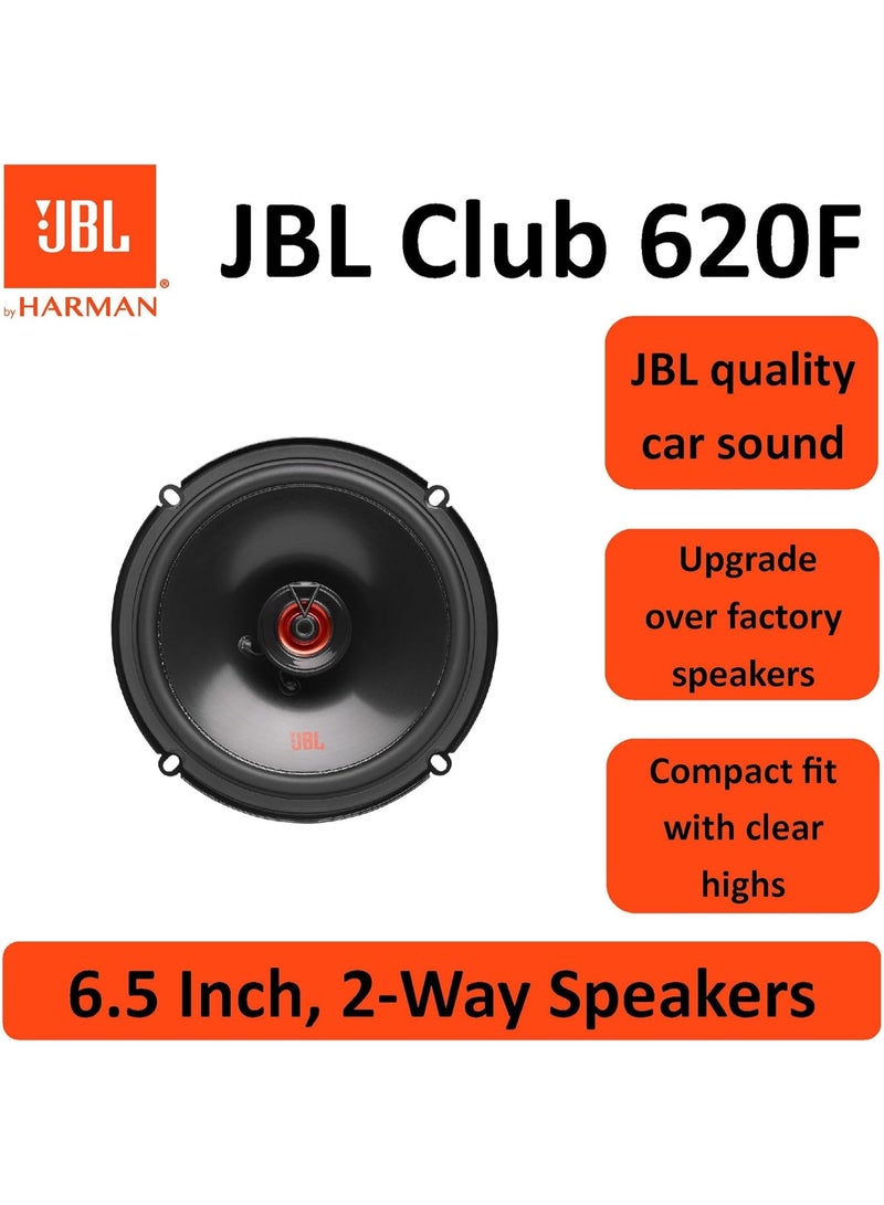 JBL Club 620F 2-Way Car Speaker Set by Harman Kardon - 180 Watt Car Speaker for Flat Installation - 2 Pieces Car HiFi Box Large 16-17 cm - 6.5 Inch - without Grille Cover - Image 3