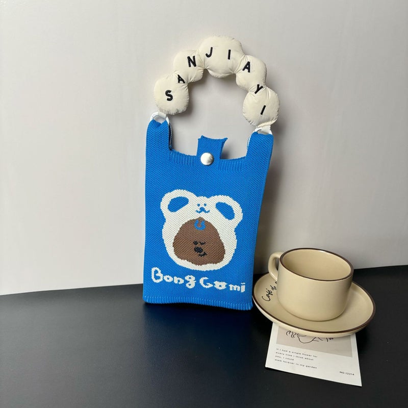 High-End Ins New Mobile Phone Bag Cute Cartoon Knitted Bag Niche Design Trendyy Shoulder Crossbody Shoulder Bag - Image 1
