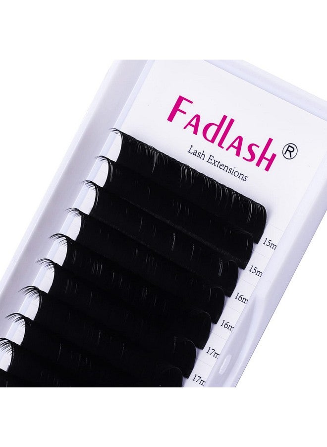 FADLASH Lash Extension D Curl 15-20Mm Mixed Tray Silk Classic Lash Extensions Supplies Individual Eyelash Extensions (0.20-D) - Image 1