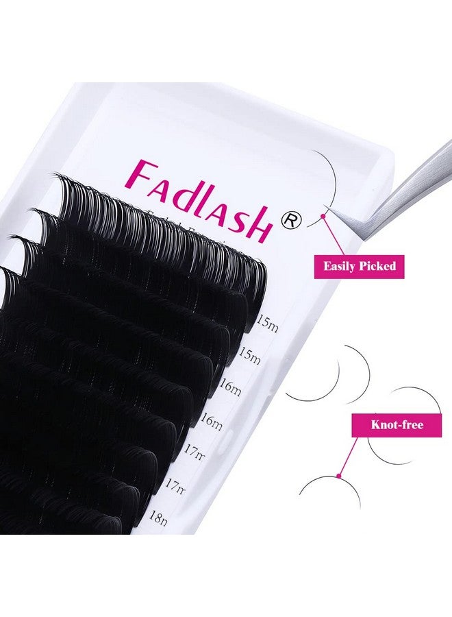 FADLASH Lash Extension D Curl 15-20Mm Mixed Tray Silk Classic Lash Extensions Supplies Individual Eyelash Extensions (0.20-D) - Image 2