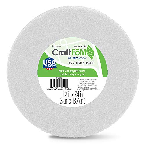 FloraCraft CraftFōM Disc 1.2 Inch x 7.4 Inch White - Image 1
