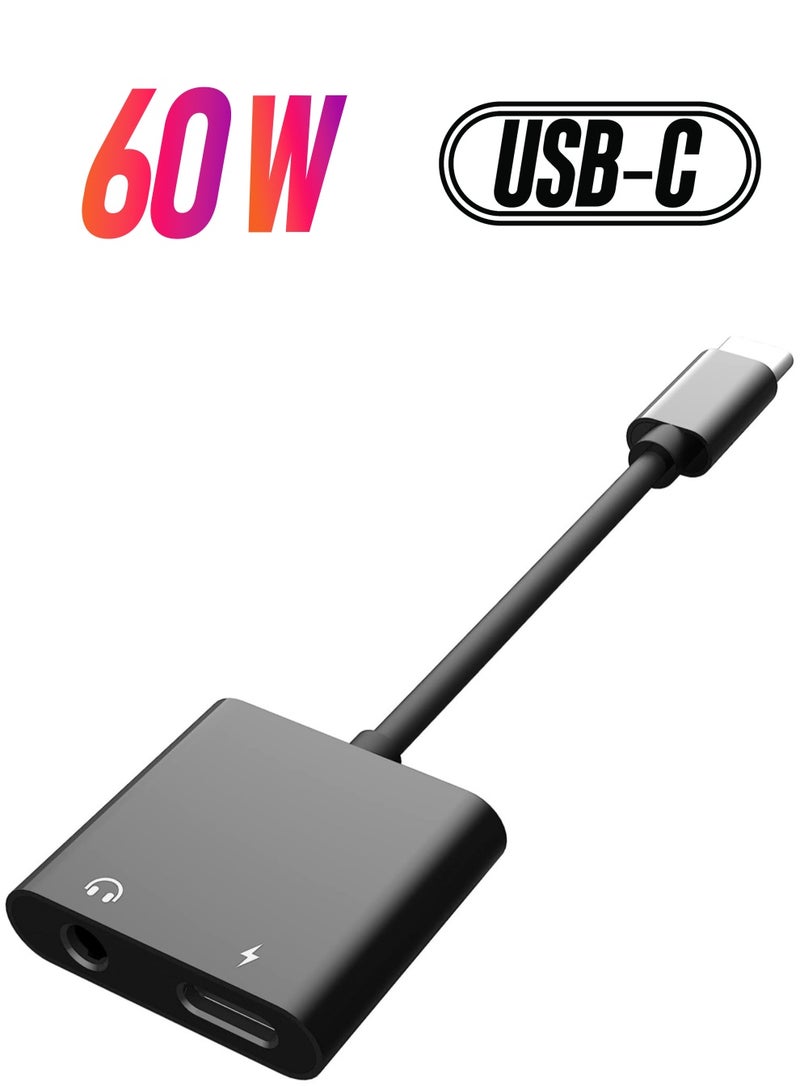 ELTRAZONE USB C to 3.5mm Headphone Adapter,60W Fast Charge,Type C Audio Jack Earphone Aux Converter,Work for iPad Pro/Air 4 - Image 1