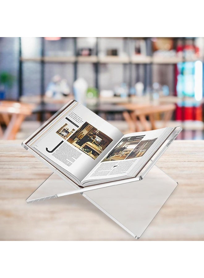 Slasa SLASA Acrylic Book Stand – Clear, Extra Thick X-Shaped Design – Holds Up to 5 kg – Tabletop Book Holder for Reading, Display & Decor - Image 5