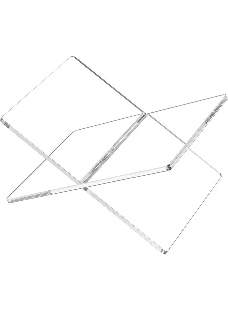 Slasa SLASA Acrylic Book Stand – Clear, Extra Thick X-Shaped Design – Holds Up to 5 kg – Tabletop Book Holder for Reading, Display & Decor - Image 3