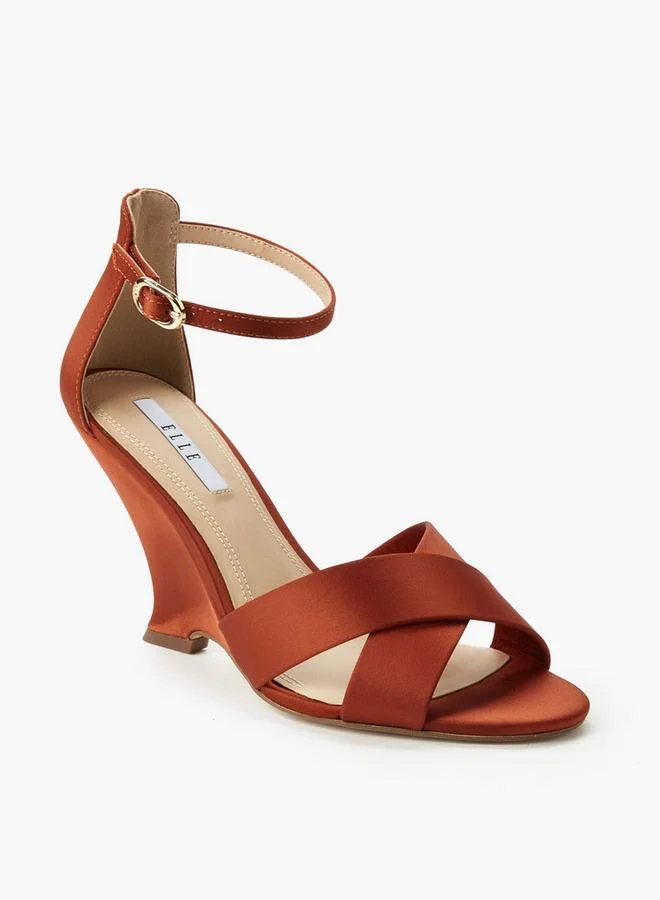 Elle Women Cross Strap Wedge Heel Sandals