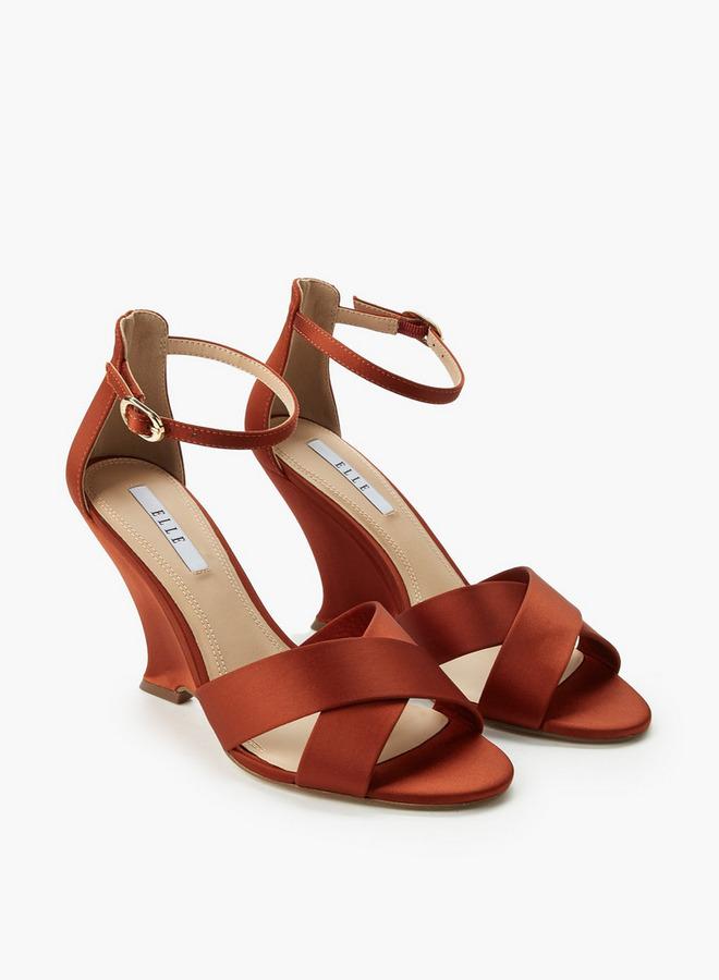 ELLE Women Cross Strap Wedge Heel Sandals - Image 1
