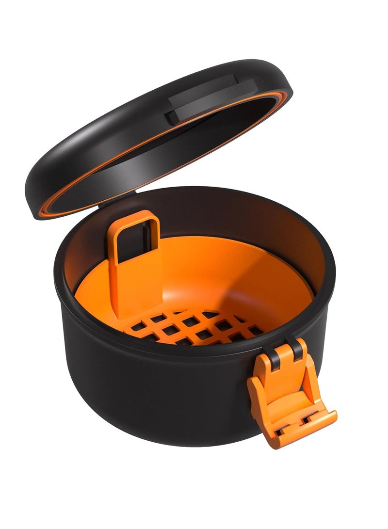 ARGOMAX ARGOMAX Leak Proof Retainer Cleaner Case, Denture Cups for Soaking Dentures, Denture Travel Case (Black + Orange).  - Image 1