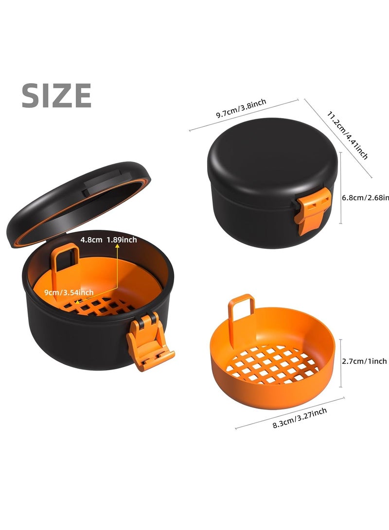 ARGOMAX ARGOMAX Leak Proof Retainer Cleaner Case, Denture Cups for Soaking Dentures, Denture Travel Case (Black + Orange).  - Image 2