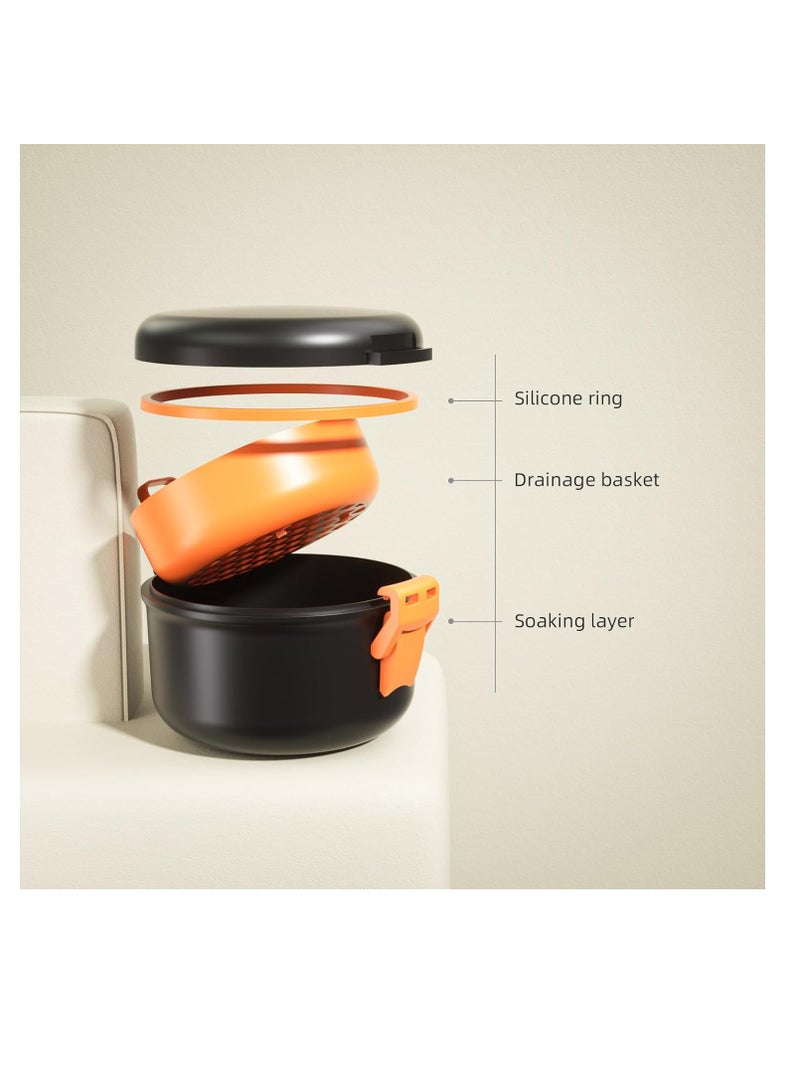 ARGOMAX ARGOMAX Leak Proof Retainer Cleaner Case, Denture Cups for Soaking Dentures, Denture Travel Case (Black + Orange).  - Image 4