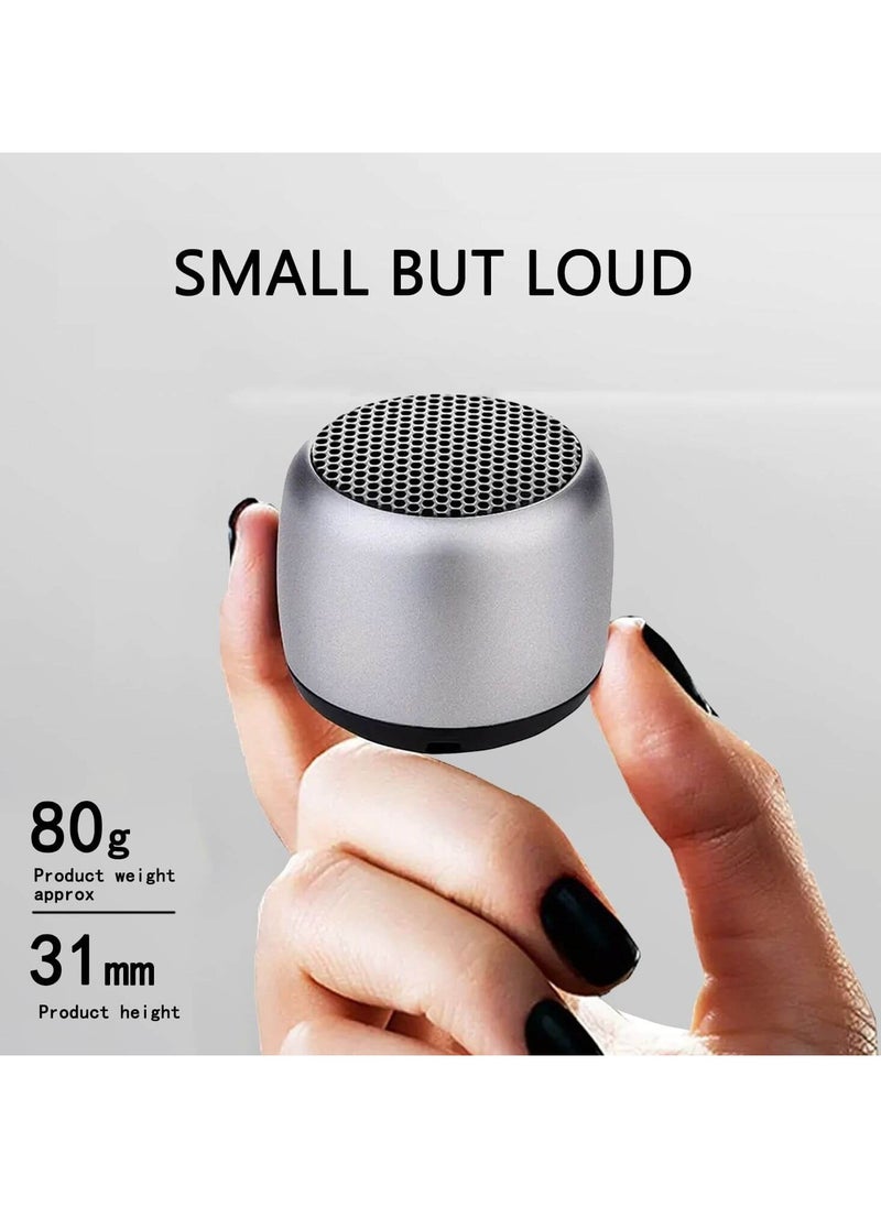 Bliszaar Best Mini Portable Bluetooth Speaker with HD Sound & Bass, Smallest Wireless Bluetooth Speakers for Phone/PC/Tablet, Photo Selfie Button Answer Phone Calls, Cute Tiny Speaker, Sliver  - Image 1