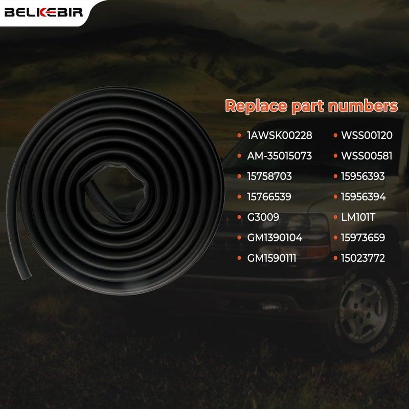 BELKEBIR Door Weather Stripping, Rubber Seal Trim Weatherstrip Compatible with 1988-2000 Chevy GMC C1500 C2500 C3500 K1500 K2500 K3500 Blazer Suburban Tahoe Yukon Cadillac Escalade Front Left & Right Side Seal - Image 4
