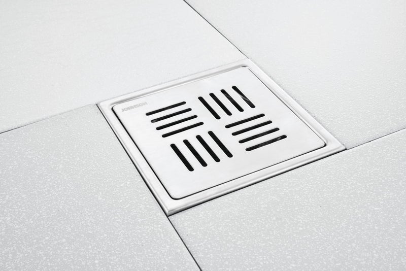 Johnson Bathrooms Johnson Ruby 5x5 inches Square Floor Drain | SS304 Grade Floor Trap Jali/Drain Cover| Anti-Rust, Matt/Satin Finish | 2 Year Warranty (T2981S - Stainless Steel) - Image 5