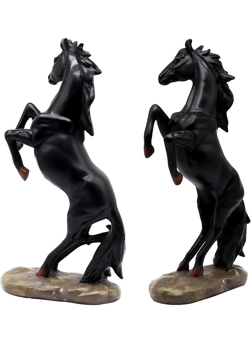ALMiHomi Horse Sculpture Black Resin Figurine – Elegant Home Decor Horse Statue for Living Room, Office, Shelf – Modern Art Animal Ornament – 33.5cm - Image 3
