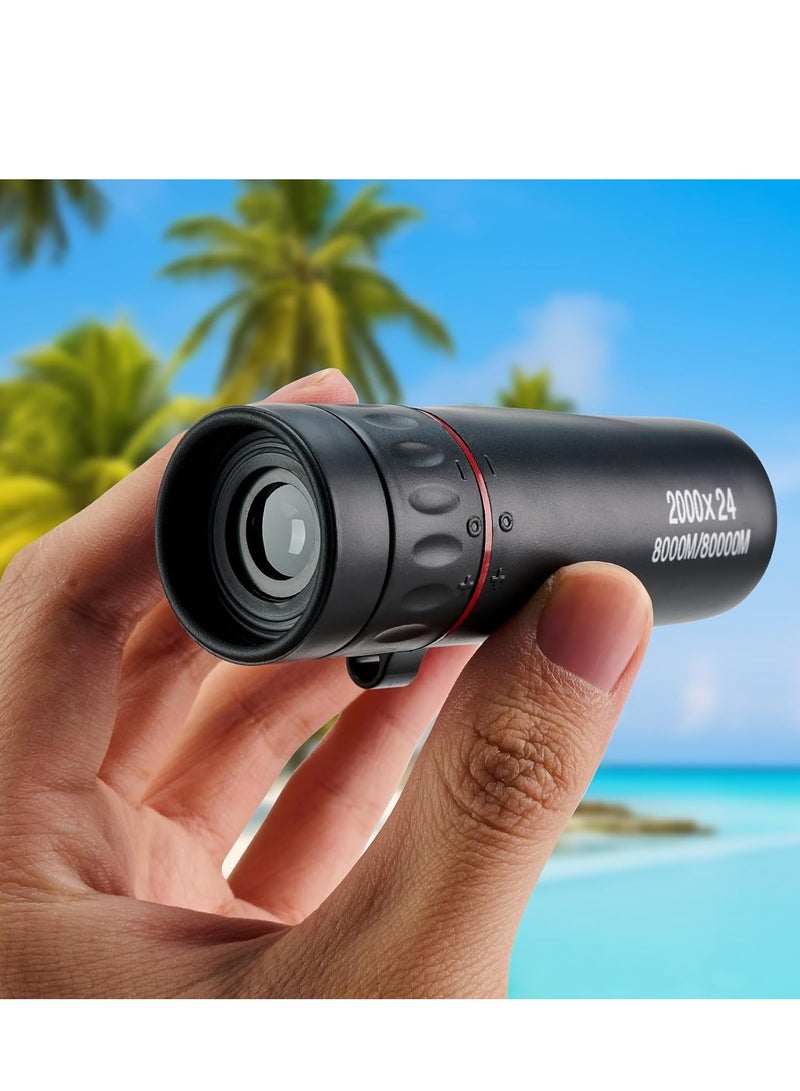 spa luxetique Mini Monocular Telescope Focusing Optical Binoculars Waterproof and Non-Slip Monoculars for Adults, Black - Image 1