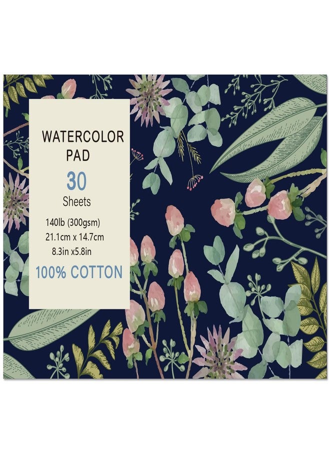 Prudiut 30 Sheets Watercolor Paper Pad, A5 (8.3 x 5.8) Hot Press Watercolor Paper, 140 lb/300 GSM Tearable Water Color Pad Watercolor Sketchbook for Art Painting, Drawing, Mixed Media - Image 1