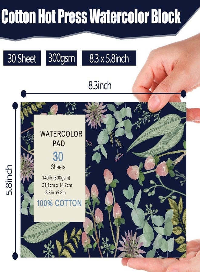 Prudiut 30 Sheets Watercolor Paper Pad, A5 (8.3 x 5.8) Hot Press Watercolor Paper, 140 lb/300 GSM Tearable Water Color Pad Watercolor Sketchbook for Art Painting, Drawing, Mixed Media - Image 2