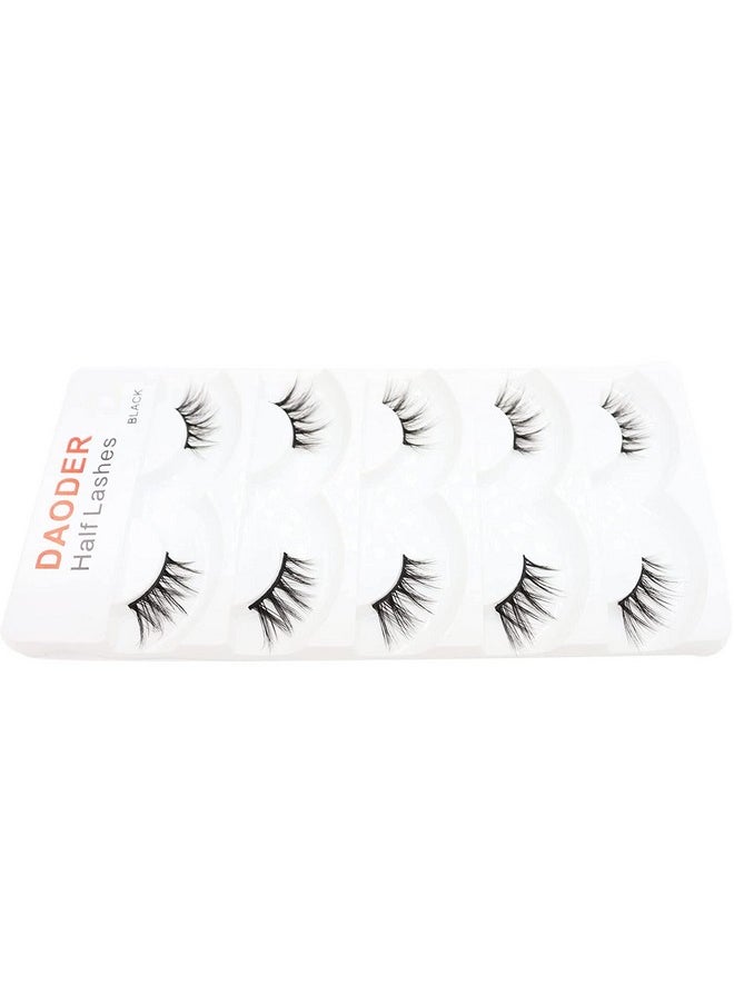 DAODER - DAODER Eyelashes Half Lashes Natural Look Wispy Cat Eye Mink Lashes Flared Curly 15mm Fake Eye Lashes Extension Reusable Soft Light 3D False Eyelashes for Daily Wear 5 Pairs (8D Half Lashes Flared) - Image 1