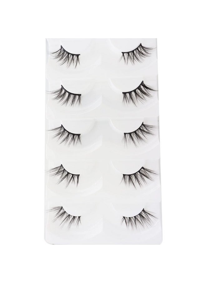 DAODER - DAODER Eyelashes Half Lashes Natural Look Wispy Cat Eye Mink Lashes Flared Curly 15mm Fake Eye Lashes Extension Reusable Soft Light 3D False Eyelashes for Daily Wear 5 Pairs (8D Half Lashes Flared) - Image 1