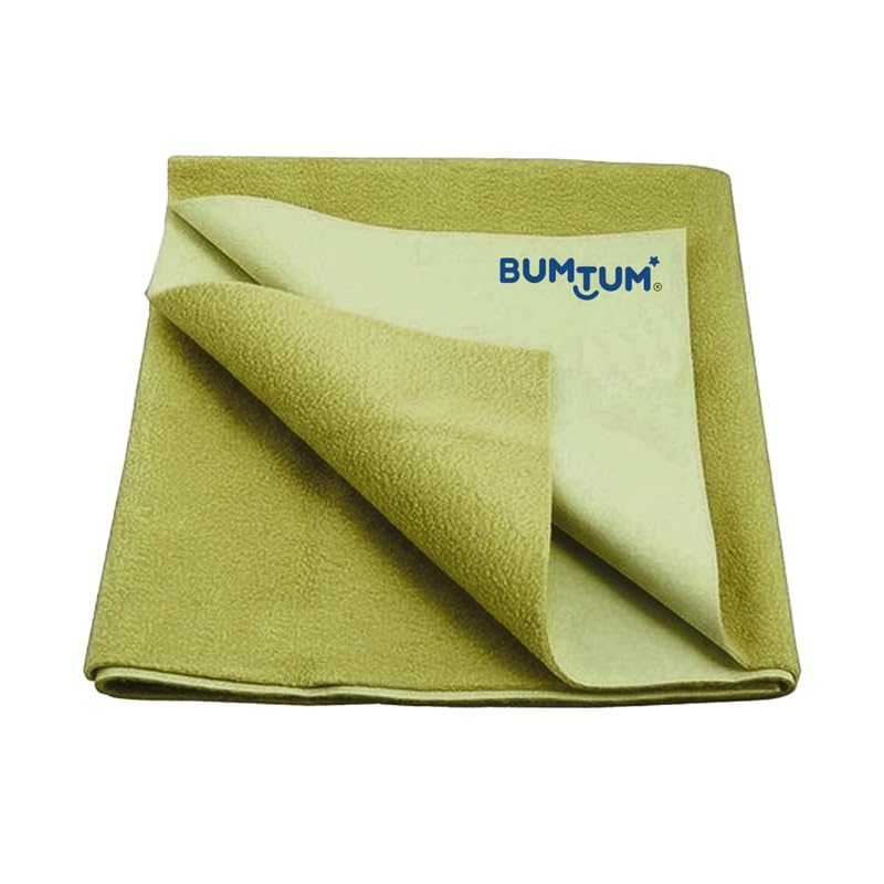 Bumtum Baby Dry Sheet Waterproof Soft Fleece Baby Bed Protector | Anti - Bacterial & Odour Free | Extra Absorbant, Reuseable & Washable (Olive, Small Size, 50 * 70cm, Pack of 1) - Image 1