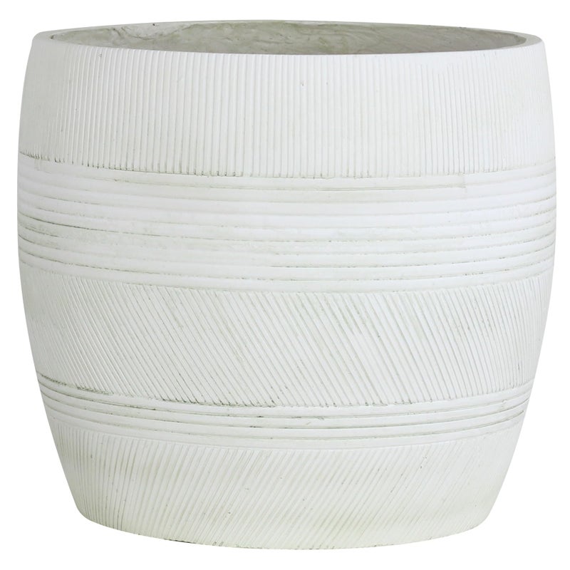 Olly & Rose Olly Rose Extra Large Plant Pot Patterned Aged Off White Garden Planter XL Flower Pot Outdoor Planter and Large Plant Pots Indoor D 44cm - Image 2