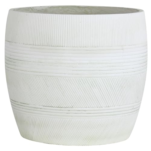Olly & Rose Olly Rose Extra Large Plant Pot Patterned Aged Off White Garden Planter XL Flower Pot Outdoor Planter and Large Plant Pots Indoor D 44cm - Image 1