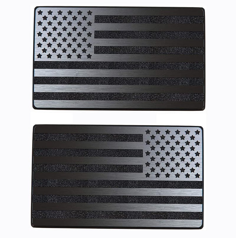MULL Magnet American Black Flag Reflective Auto Decal for Cars Trucks 2pcs Forward and Reverse Set 5x3 Black - Image 1