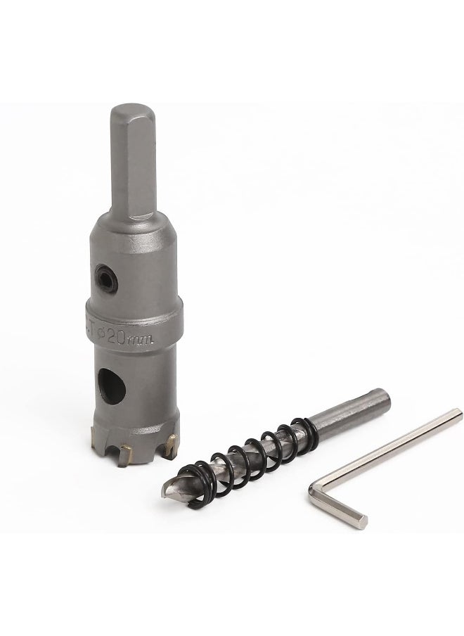 VTOOLS 20mm TCT Hole Saw Cutter with Pilot Drill Bit, Carbide Tipped Hole Cutter for Hard Metal, Stainless Steel, and Wood, VT3113  - Image 3