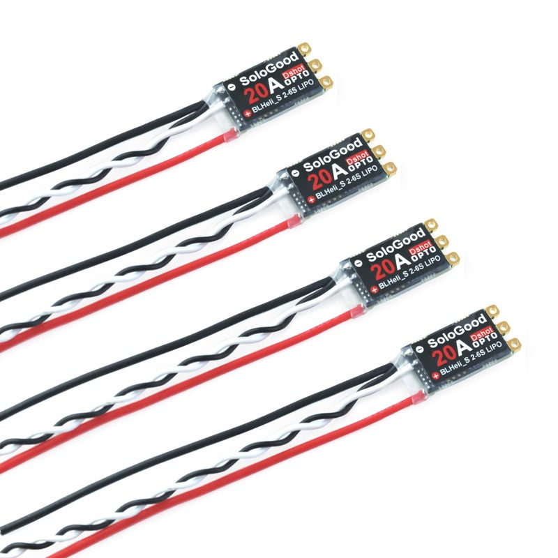 SoloGood 4Pcs 20A ESC Brushless Electronic Speed Controller DSHOT BLHeli_S 24S Lipo for FPV QAV Drone Multirotor Quadcopter - Image 3