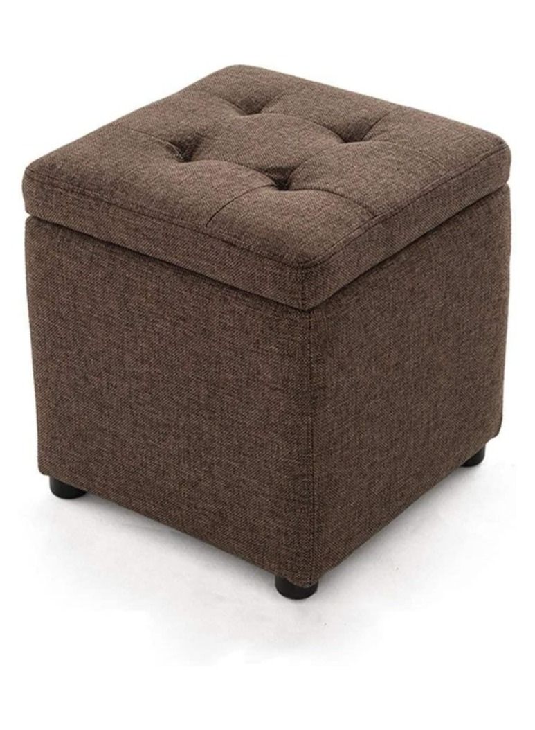 LINGWEI Ottoman Storage Stool Footrest Cube Brown 30x35x30cm - Image 3