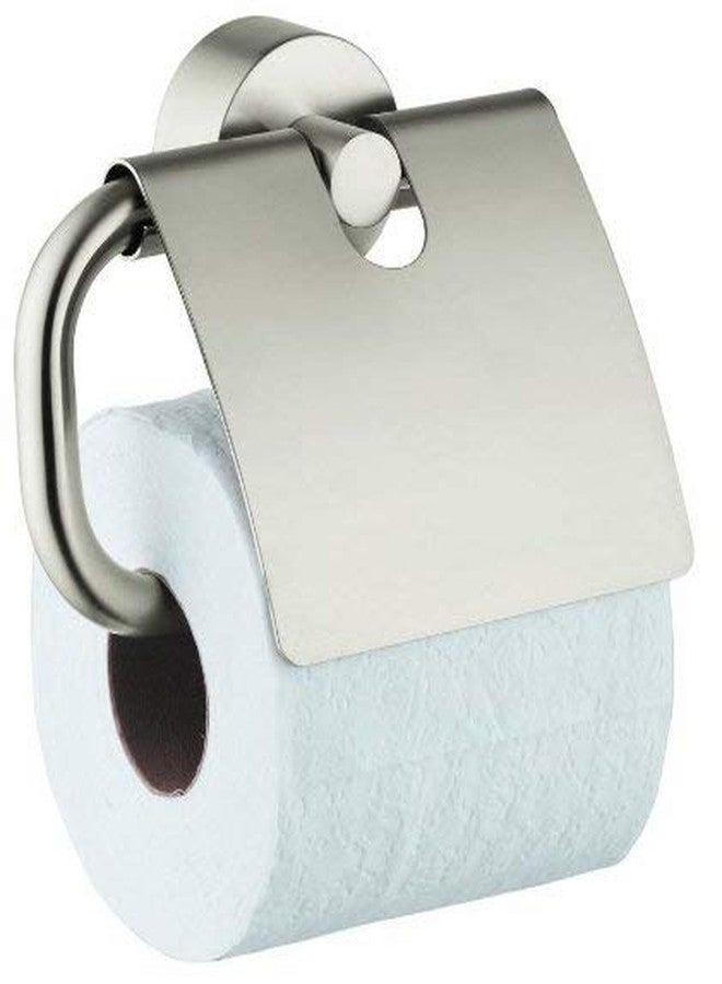 AXOR Hansgrohe HG41538820 Axor Uno Toilet Paper Holder with Cover, Brushed Nickel - Image 2
