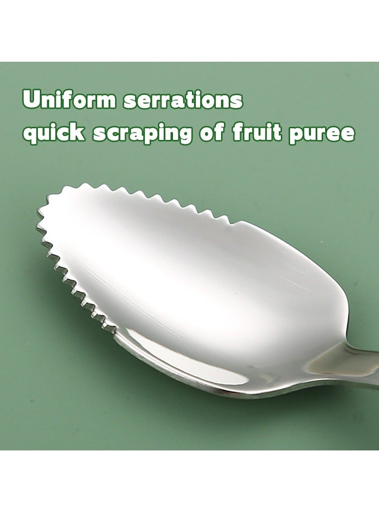 2pcs Toddler Utensils,Double Head Baby Spoon,Silicone Baby Fruit Scraping Mud Spoon Feeding Spoons Training Spoon Set for Infants Baby,Green - Image 5