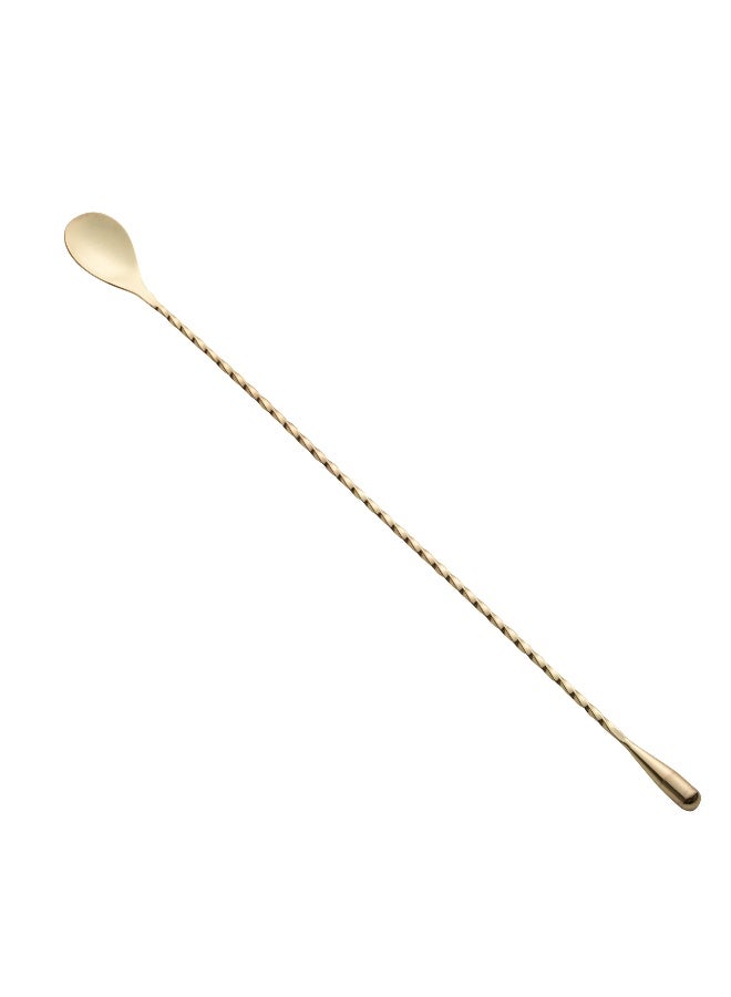 Bar Lux 16 Inch Bar Spoon, 1 Corkscrew Handle Cocktail Stirrer Spoon - Long, Commercial, Gold-Plated Stainless Steel Cocktail Mixing Spoon, For Stirring And Mixing