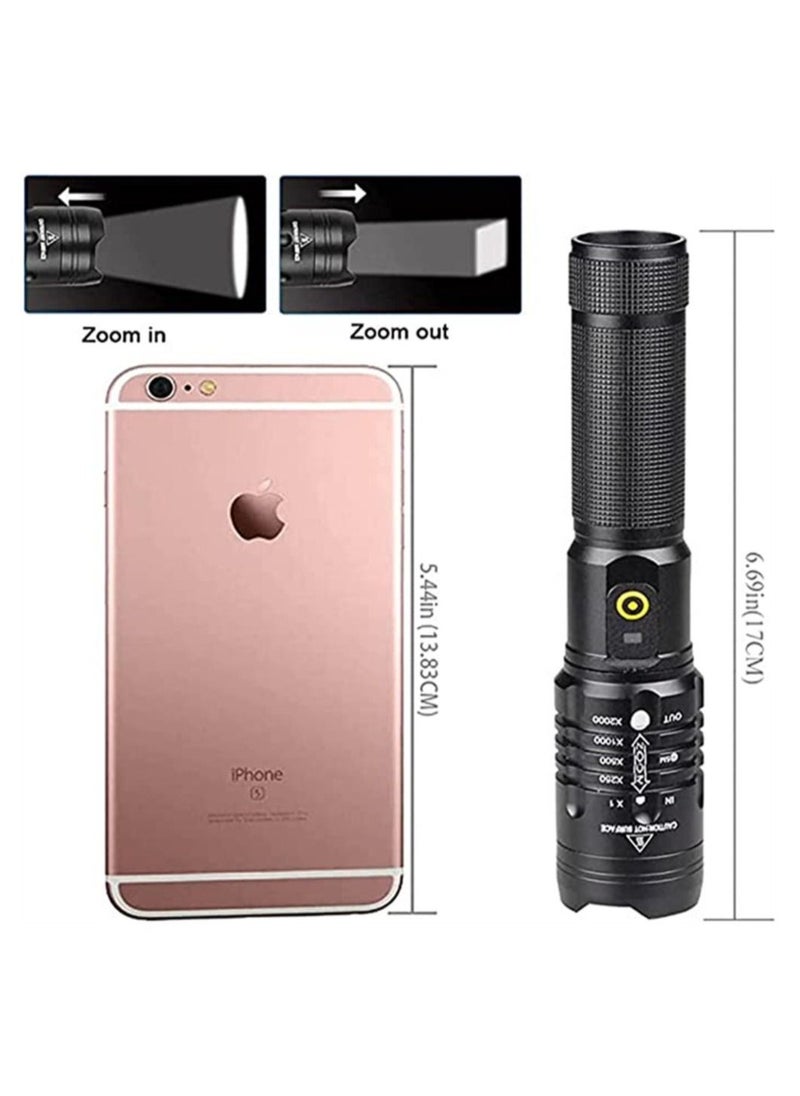 Y&D - LED Flashlight, 5000 Lumens Rechargeable Flashlights with 3 Modes, Waterproof Zoomable Handheld for Camping Hiking Fishing Outdoor Adventures - Image 1