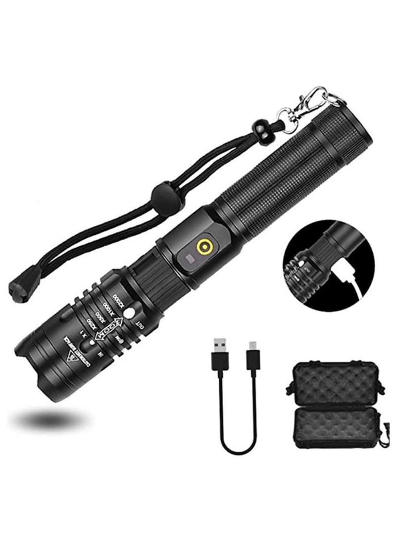 Y&D - LED Flashlight, 5000 Lumens Rechargeable Flashlights with 3 Modes, Waterproof Zoomable Handheld for Camping Hiking Fishing Outdoor Adventures - Image 1