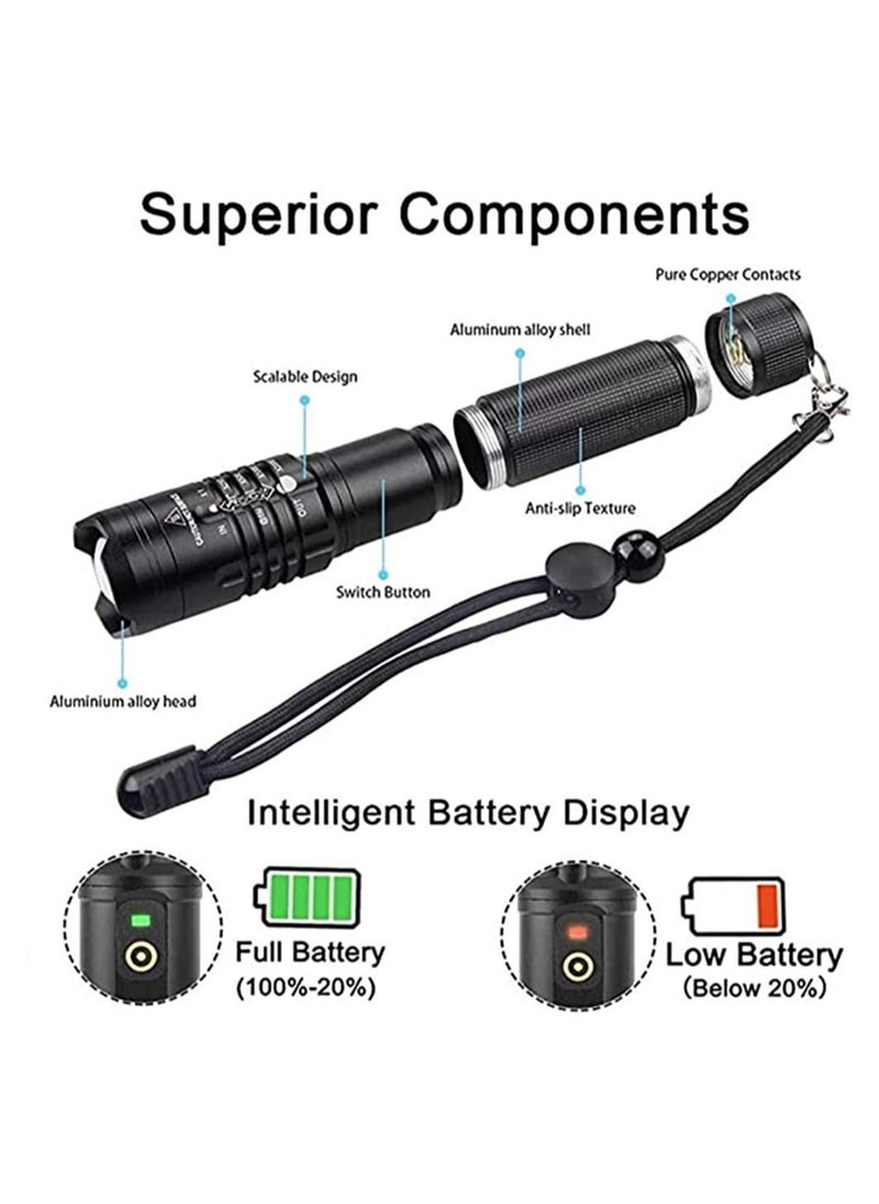 Y&D - LED Flashlight, 5000 Lumens Rechargeable Flashlights with 3 Modes, Waterproof Zoomable Handheld for Camping Hiking Fishing Outdoor Adventures - Image 1