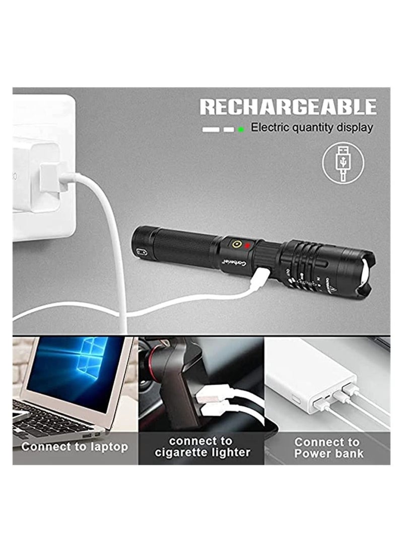 Y&D - LED Flashlight, 5000 Lumens Rechargeable Flashlights with 3 Modes, Waterproof Zoomable Handheld for Camping Hiking Fishing Outdoor Adventures - Image 1