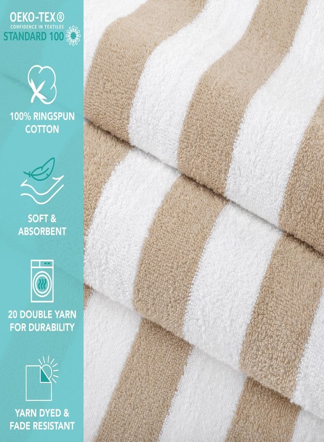 Arkwright, LLC Arkwright California Cabana Stripe Beach Towel - Pack of 4, Large Soft Quick Dry Cotton Terry Towels Set for Pool, Swim, and Hot Tub, Oversized 30 x 70 in, Multiple - Image 2