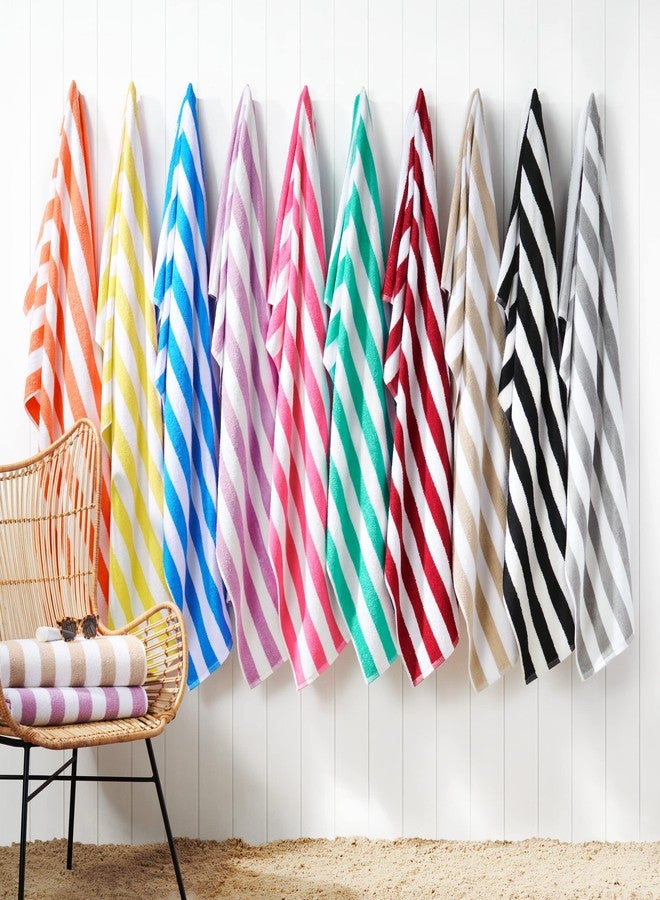 Arkwright, LLC Arkwright California Cabana Stripe Beach Towel - Pack of 4, Large Soft Quick Dry Cotton Terry Towels Set for Pool, Swim, and Hot Tub, Oversized 30 x 70 in, Multiple - Image 5