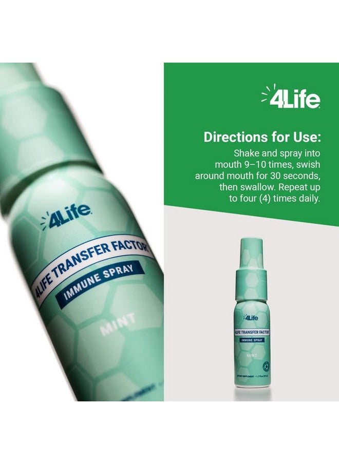 4لايف رذاذ 4Life Transfer Factor Immune - يدعم صحة المناعة في الفم والحلق بالزنك ومستخلص جذر الخطمي - بنكهة النعناع - 1.7 أونصة  - Image 3